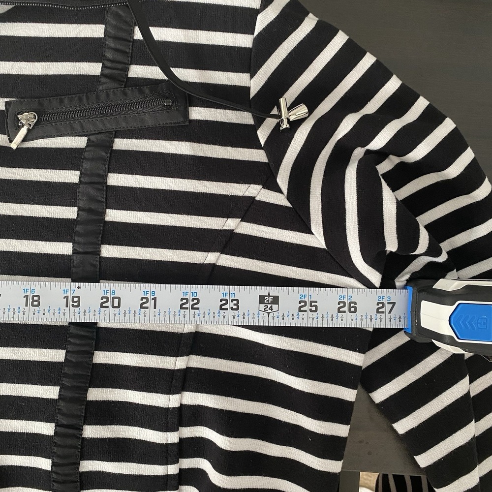 Allison Daley Women's Black White Striped Jacket Shoulder‎ Pads Size 3x - Picture 3 of 7